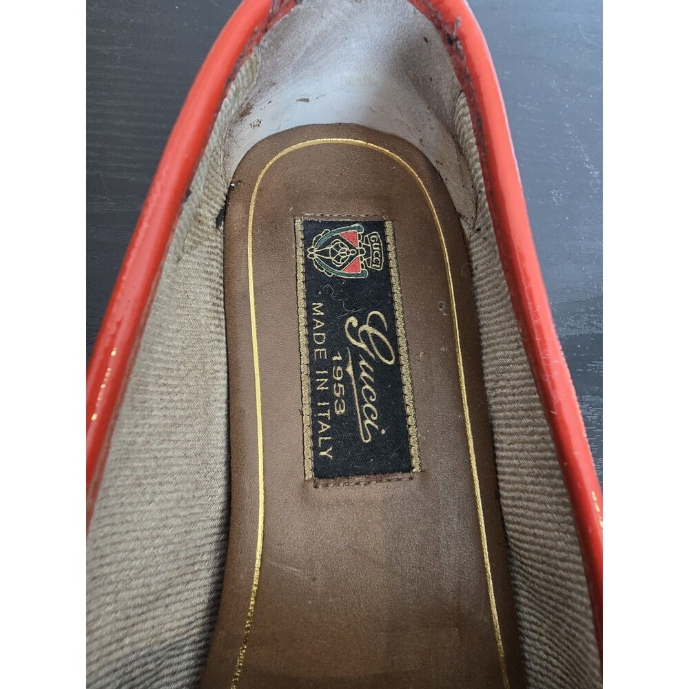 Gucci Loafer, Vintage, Red, Velvet/Patent, Size 35  good used condition - Picture 9 of 12